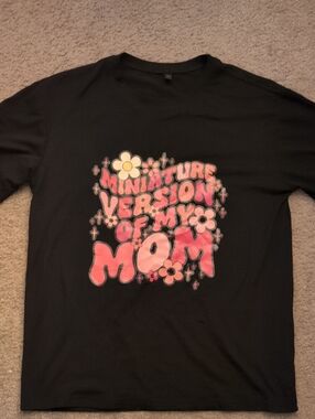 Kids Black Graphic Tee - 'Miniature Version of My Mom'